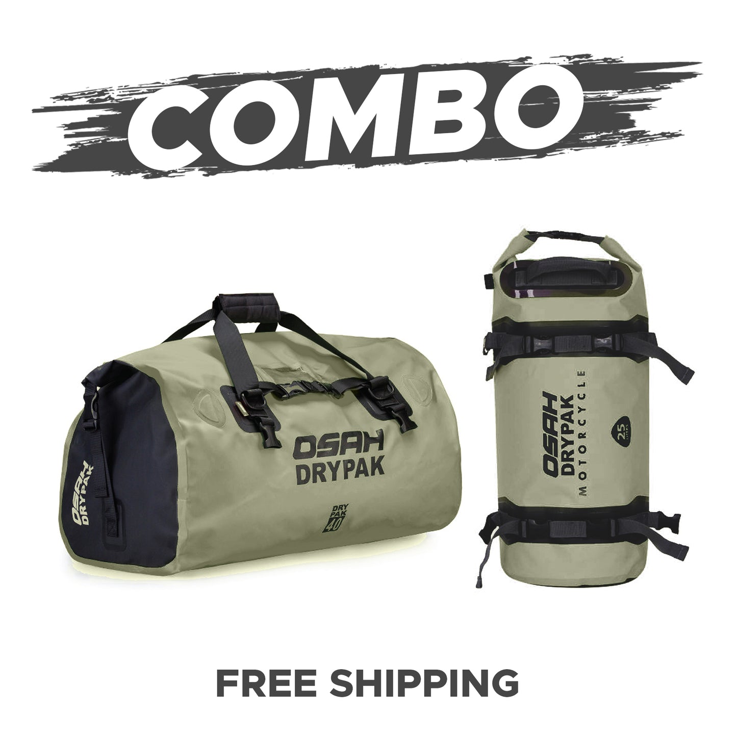 UNIVERSAL COMBO OSAH 40L DUFFEL PLUS 25 LITRE TAILPACK COMBAT GREEN