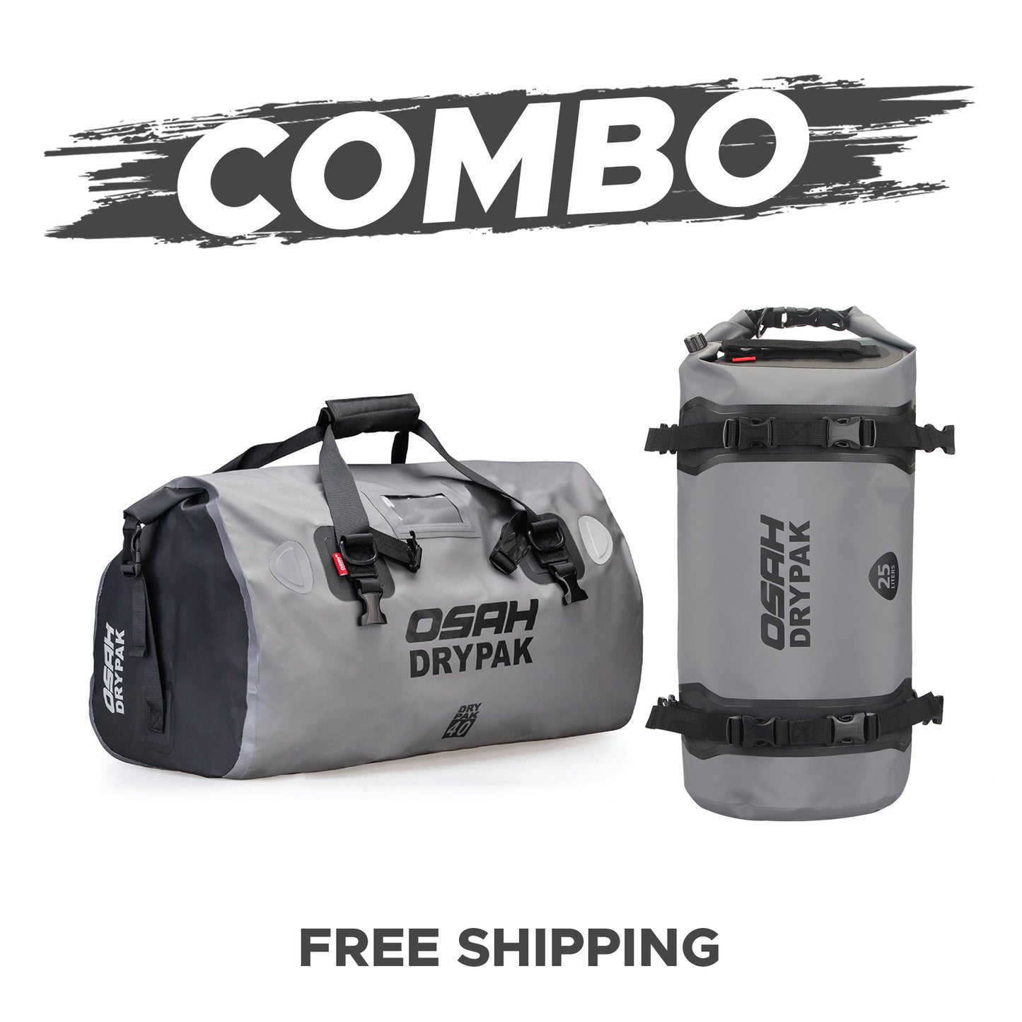 UNIVERSAL COMBO OSAH 40L GREY DUFFEL PLUS 25 LITRE GREY TAILPACK