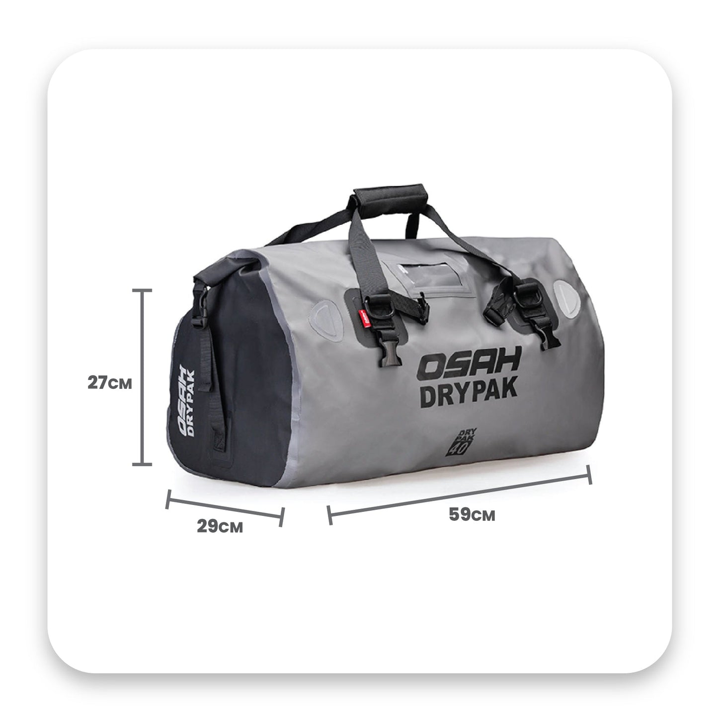 UNIVERSAL COMBO OSAH 40L GREY DUFFEL PLUS 25 LITRE GREY TAILPACK