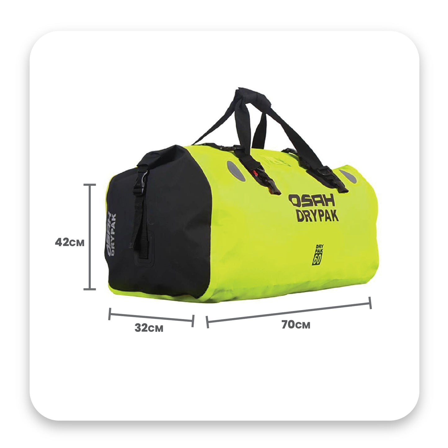 OSAH 60L DRIFT DUFFEL BAG HI-VIS GREEN
